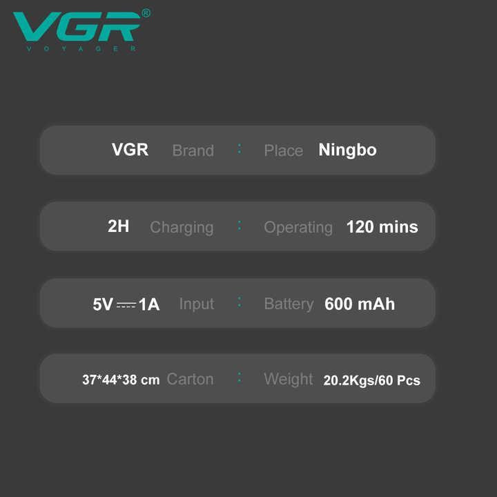 ماشین اصلاح موی سر و صورت وی جی ار مدل v-075 - Image 5