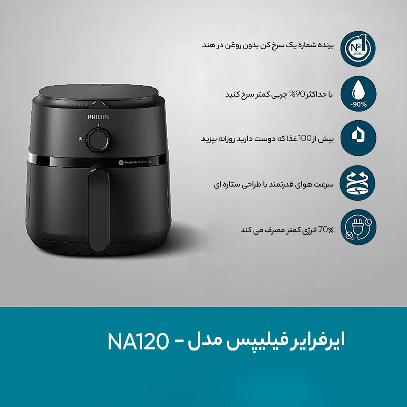 سرخ کن بدون روغن فیلیپس مدل NA120/00 - Image 10