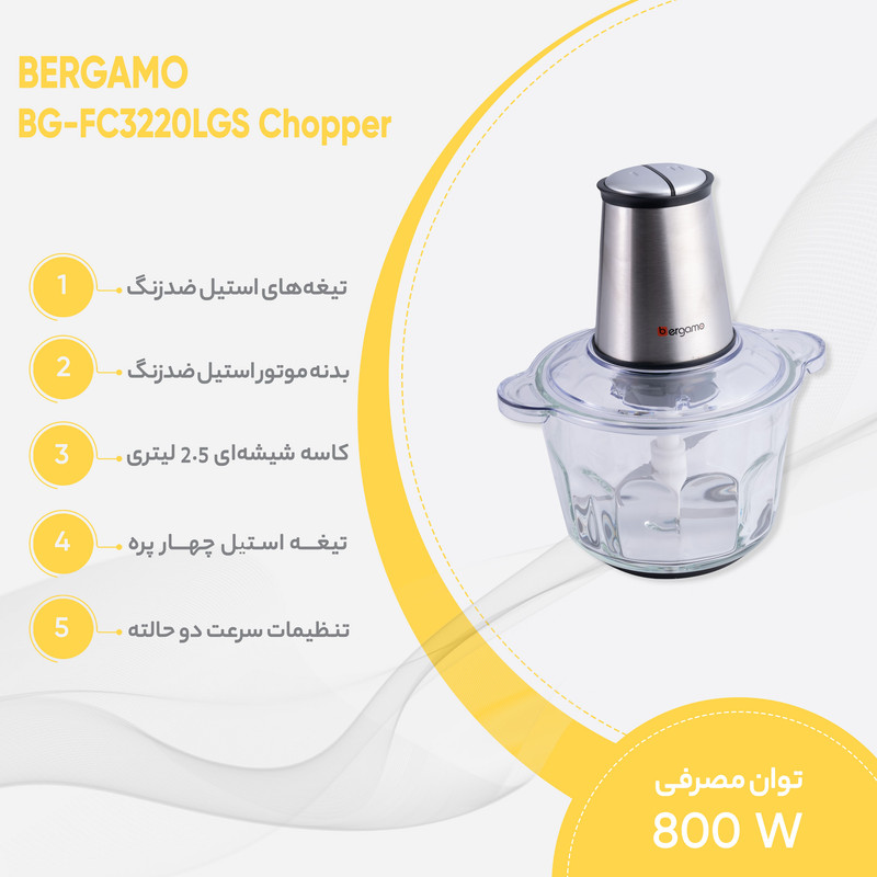 خردکن برگامو مدل BG-FC3220LGS - Image 11