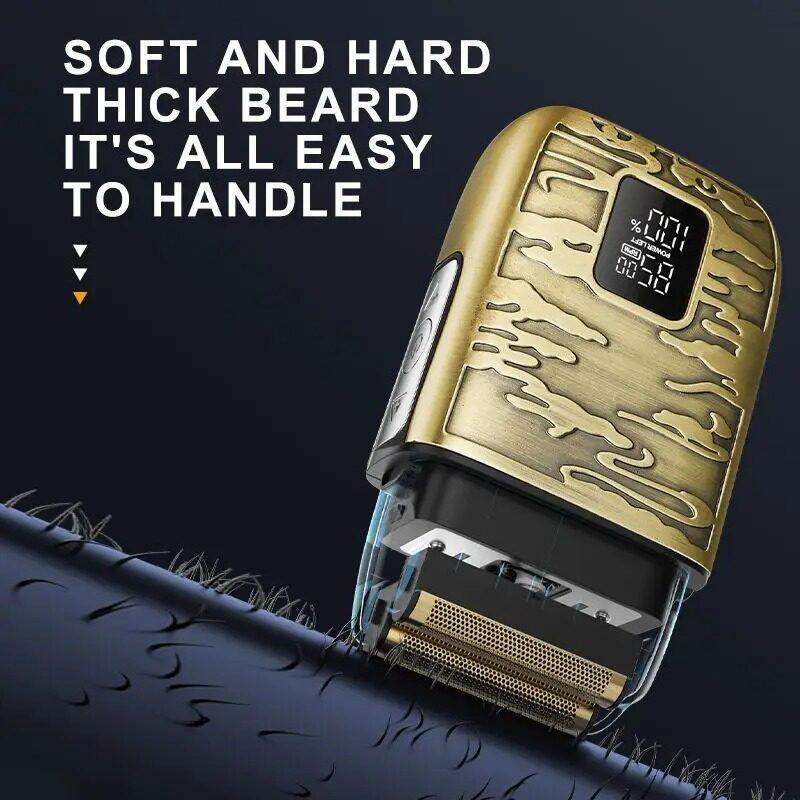 ماشین اصلاح موی صورت و بدن کیمی مدل KM-870، اصلاح به صورت صفر زن، ضد آب، نمایشگر LED، منبع انرژی با باتری قابل شارژ، تکنولوژی اصلاح به صورت شیو فویلی، مدت زمان شارژ 90 دقیقه و مدت زمان استفاده پس از شارژ 90 دقیقه، بههمراه کابل شارژ USB، برس، روغن - Image 4