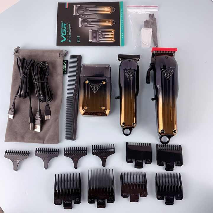 ماشین اصلاح موی سر و صورت شارژی وی جی ار مدل V-644 مجموعه سه عددی - Image 5