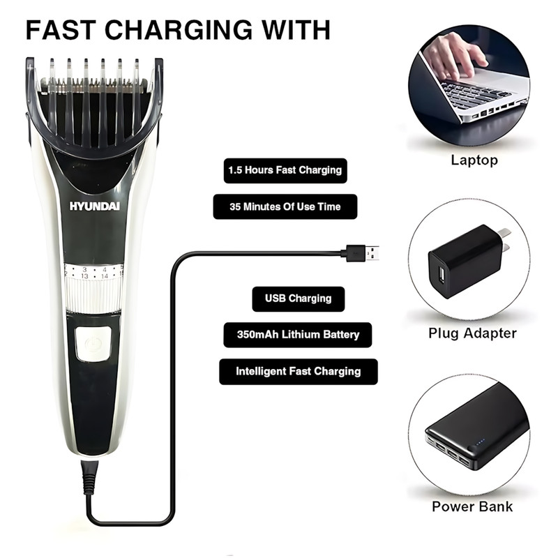 ماشین اصلاح موی سر و صورت شارژی هیوندای مدل PHT-048 - Image 7