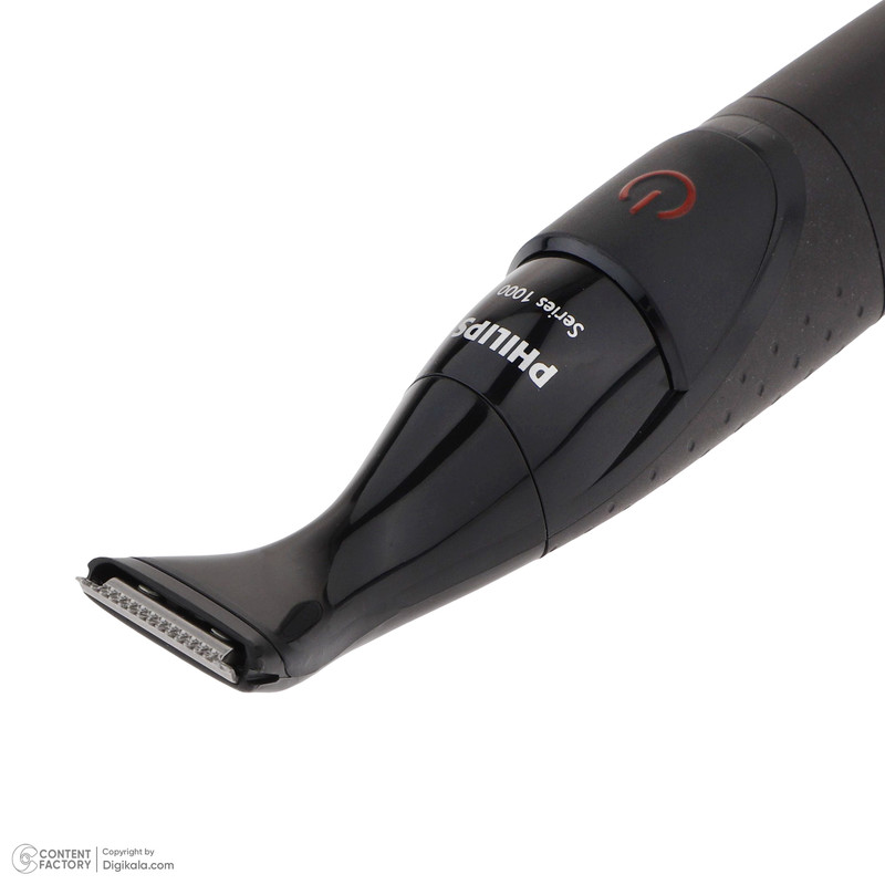 ماشین اصلاح موی صورت و بدن فیلیپس مدل MG1100، اصلاح به صورت تریمر، منبع انرژی باتری AA، تکنولوژی اصلاح به صورت برش مستقیم، به همراه برس تمیز کننده، سه عدد شانه و دو عدد سری، ضد آب و قابل شستشو، جنس تیغه از استیل ضد زنگ - Image 7