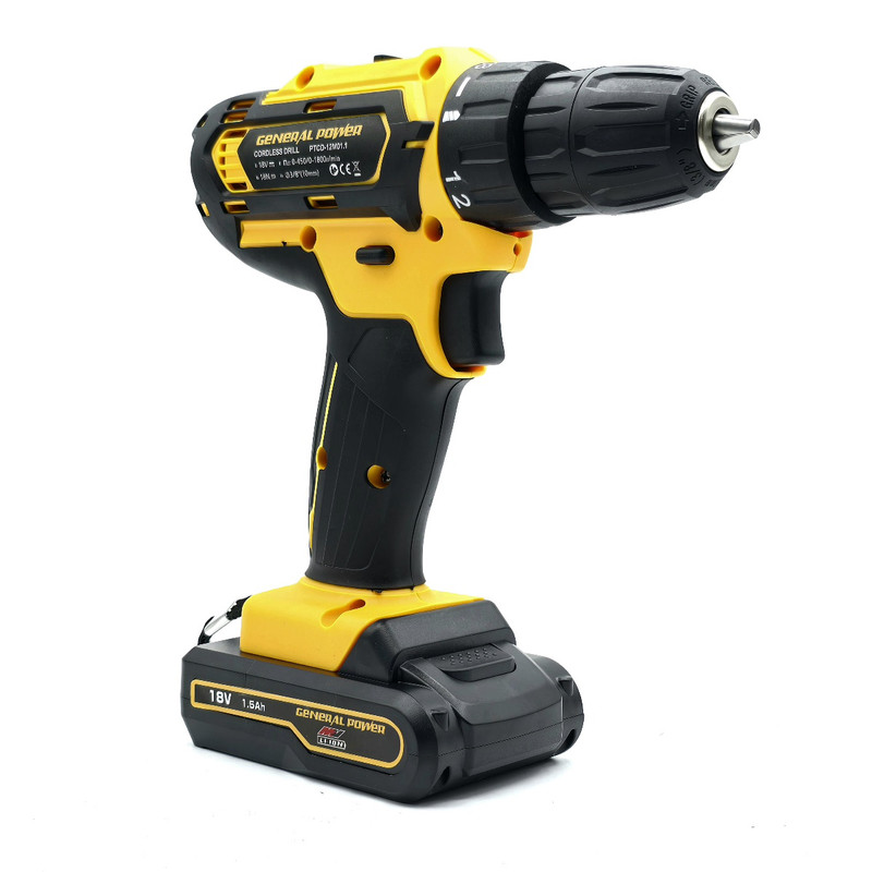 مجموعه 28 عددی دریل پیچ گوشتی شارژی سه نظام 10 میلیمتری 18 ولت جنرال پاور مدل 18V - Image 7