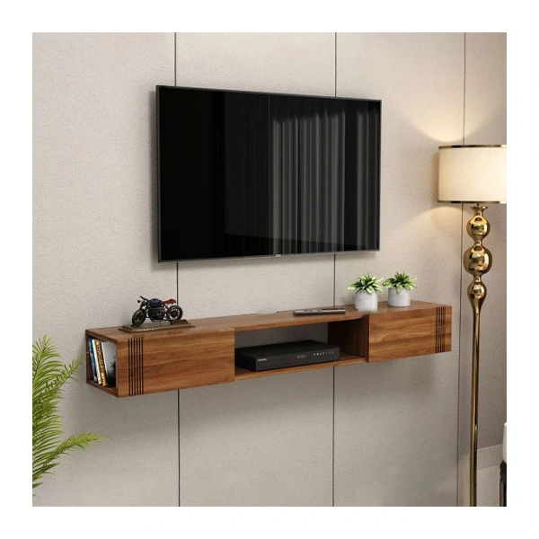 میز تلویزیون دیواری سیگما رنگ قهوهای