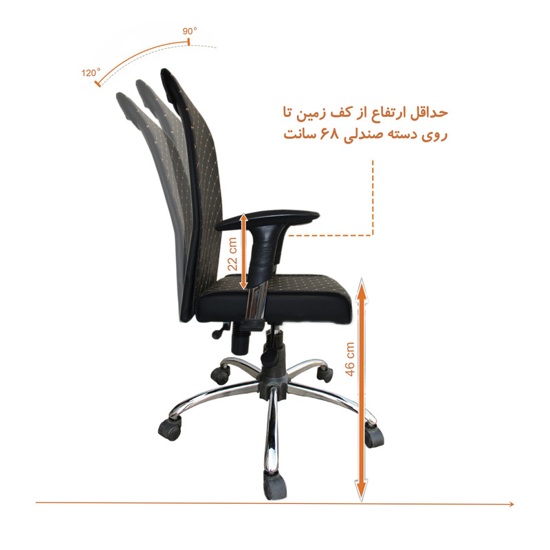 صندلی اداری رونیکا مدل گلرخ - Image 2