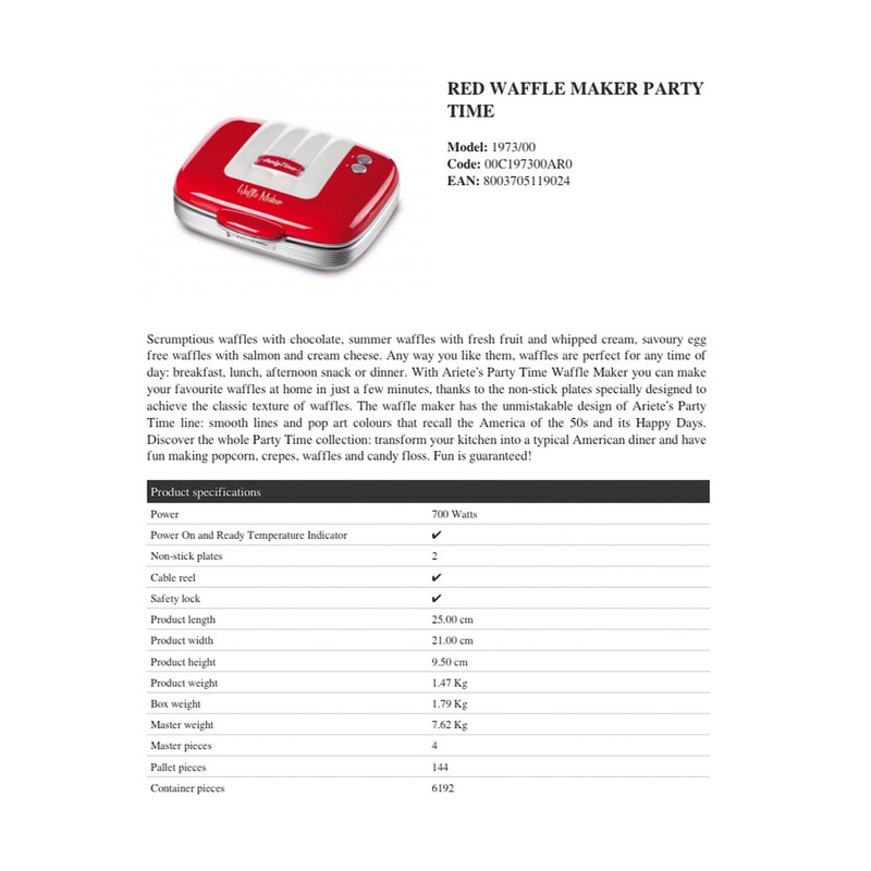 وافل ساز مدل آریته P arty tim - Image 8