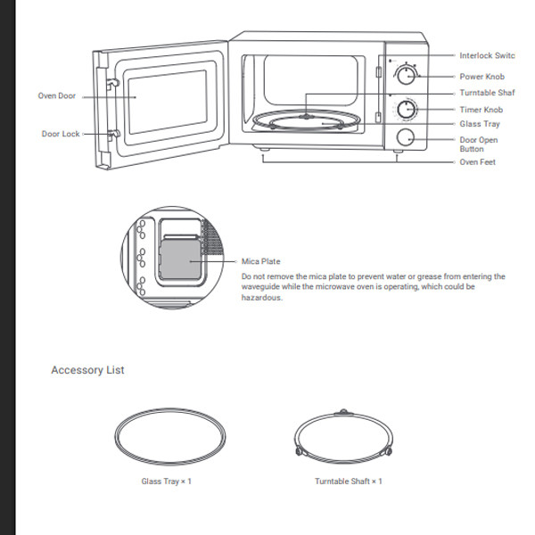 مایکروویو 20 لیتر شیائومی مدل MWB010-2A - Image 14