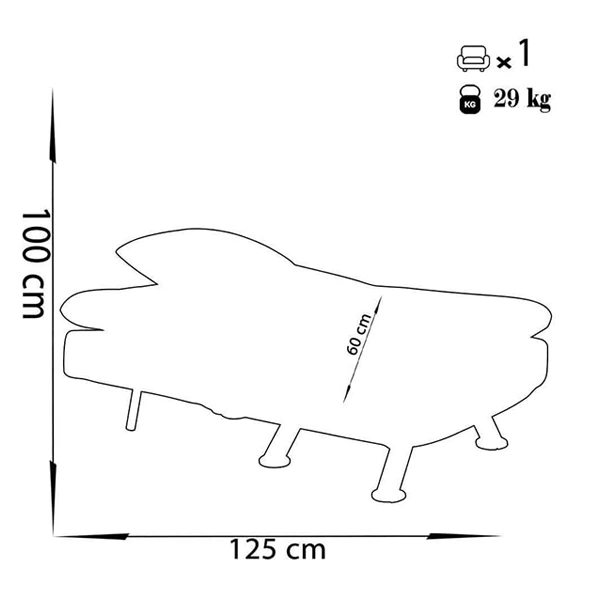ابعاد مبل تختخواب شو یک نفره چشمه نور مدل MA-5081-BR