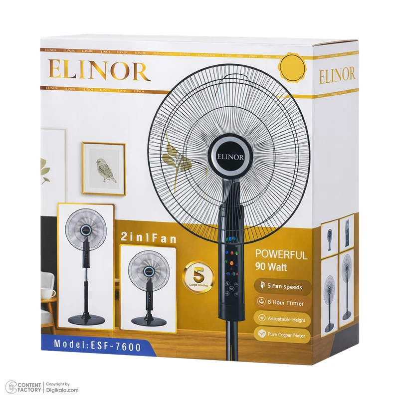 پنکه پایهدار 80 وات الینور مدل ESF-7600 - Image 8