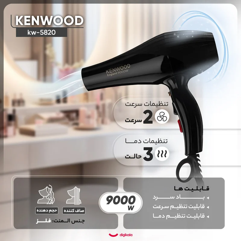 سشوار خانگی کنوود مدل kw-5820 - Image 4