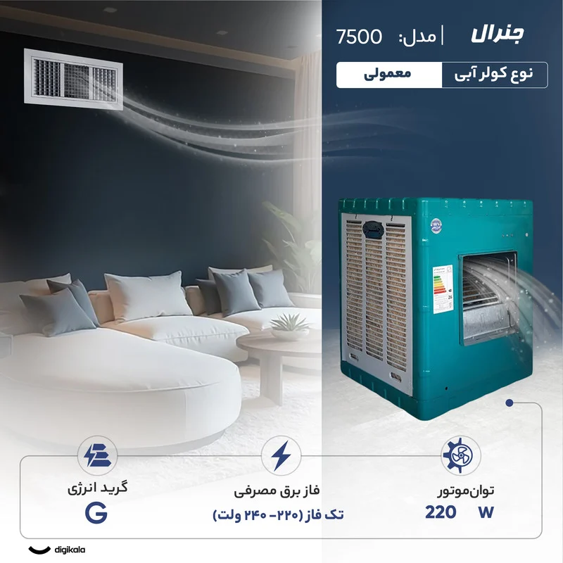 کولر آبی 7500 جنرال مدل 7500 - Image 5