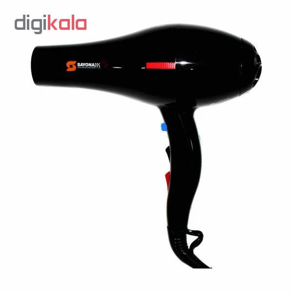 سشوار حرفهای سایونا مدل SY-1200، موتور AC با توان مصرفی 2000 وات، دارای قابلیت تعویض سری و باد سرد، دارای حلقه آویختن، با حالت صافکننده و حجمدهنده، وزن 1100 گرم، تنظیم حرارت 3 حالته و کنترل سرعت 2 حالته، به همراه 2 عدد سری متمرکزکننده پهن و باریک - Image 5