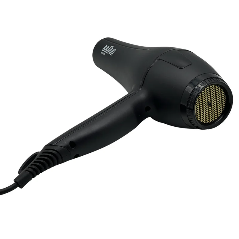 سشوار حرفهای براون مدل BR-1009، موتور AC با توان مصرفی 9000 وات، دارای قابلیت تعویض سری، باد سرد، عملکرد توربو، دارای حلقه آویختن، با حالت صافکننده و حجمدهنده، وزن 650 گرم، تنظیم حرارت 3 حالته و کنترل سرعت 2 حالته، به همراه سری متمرکزکننده - Image 9