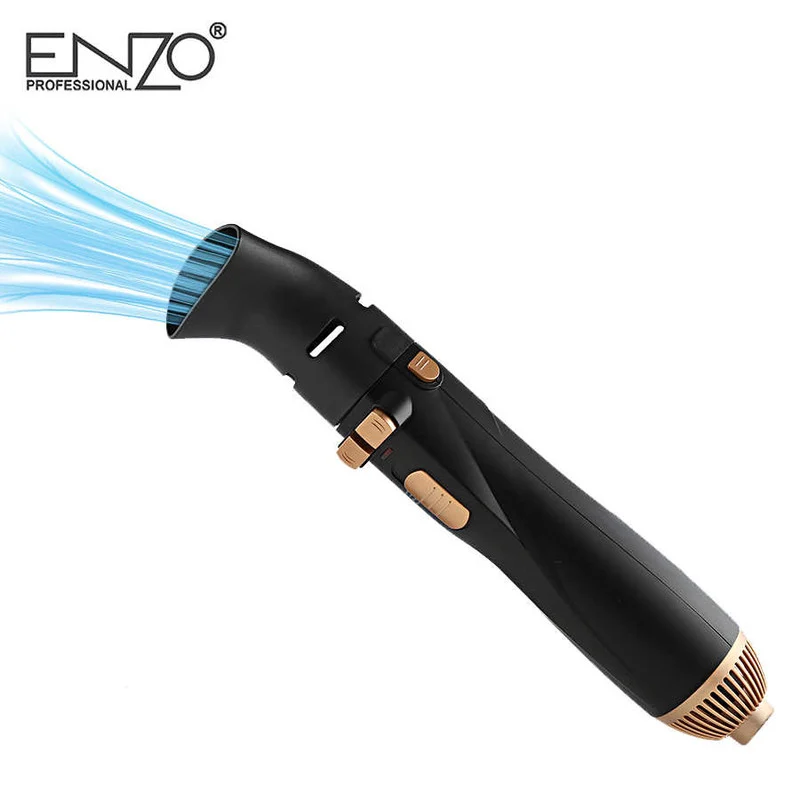 سشوار برسدار چرخشی حرفهای انزو مدل EN-746، موتور AC با توان مصرفی 6600 وات، دارای قابلیت باد سرد، با حالت صافکننده و حجمدهنده، وزن 400 گرم، تنظیم حرارت 2 حالته و کنترل سرعت 2 حالته، به همراه سری برسدار گرد باریک، پهن و تخت - Image 10