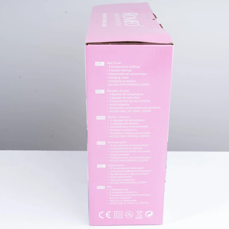 سشوار حرفهای رومئو مدل RM-5858، موتور AC با توان مصرفی 2200 وات، دارای قابلیت باد سرد، طراحی ارگونومیک، دارای حلقه آویختن، با حالت صافکننده و حجمدهنده، وزن 450 گرم، تنظیم حرارت 3 حالته و کنترل سرعت 2 حالته، به همراه متمرکزکننده باریک - Image 15