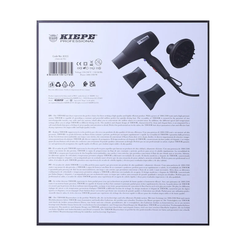 سشوار حرفه ای 2200 وات کیپه مدل تور - Image 12