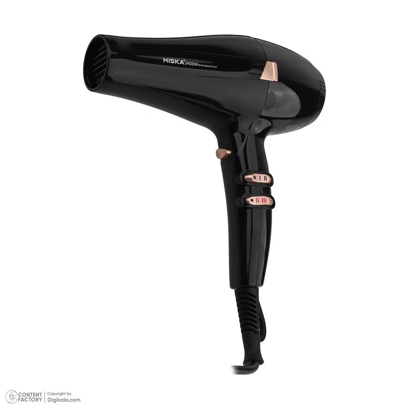 سشوار حرفهای هیسکا مدل H5253، موتور AC با توان مصرفی 2400 وات، دارای قابلیت باد سرد، فناوری تولید یون، حلقه آویختن، با حالت فرکننده، صافکننده و حجمدهنده، وزن 1100 گرم، تنظیم حرارت 3 حالته و کنترل سرعت 2 حالته، به همراه 2 عدد سری متمرکزکننده - Image 5