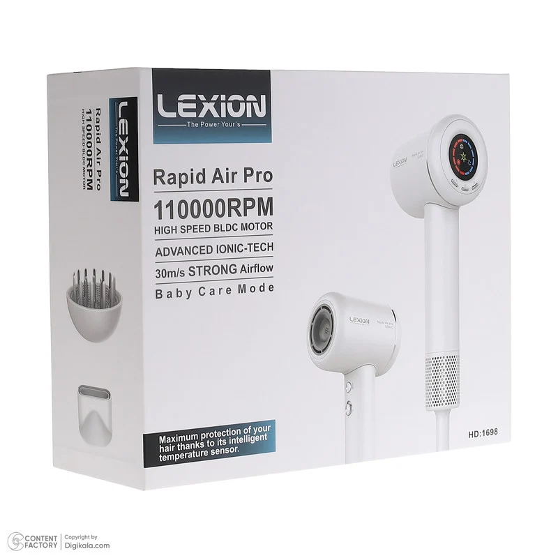 سشوار حرفه ای 1600 وات لکسیون مدل Rapid Air Pro HD:1698 - Image 7
