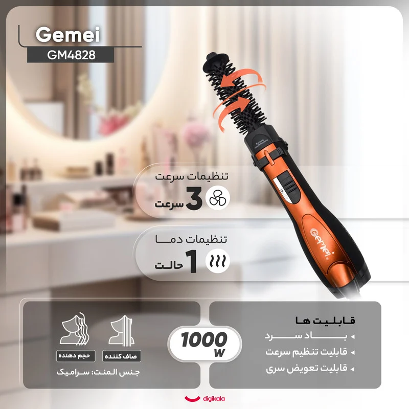 سشوار چرخشی جیمی مدلGM4828 - Image 5