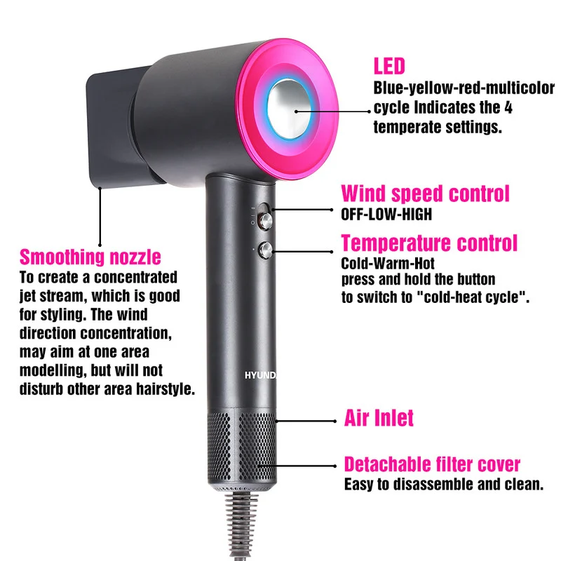 سشوار حرفهای 1600وات هیوندای مدل HC-157 - Image 9