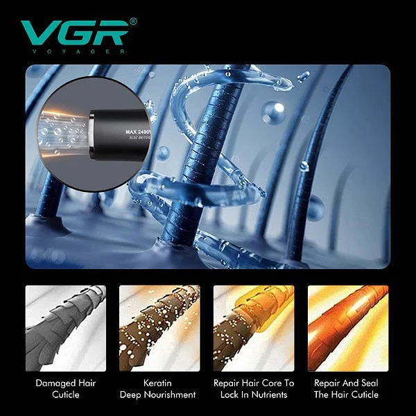 سشوار حرفهای 2400 وات وی جی ار مدل V-469 - Image 4