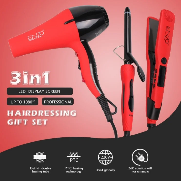 سشوار انزو پروفیشینال مدل EN_6306 به همراه اتو مو و فر کننده مو - Image 12