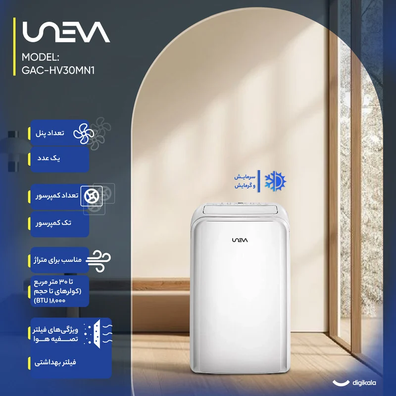 کولر گازی پرتابل 12000 دور ثابت یونیوا مدل UN-MB12 - Image 3