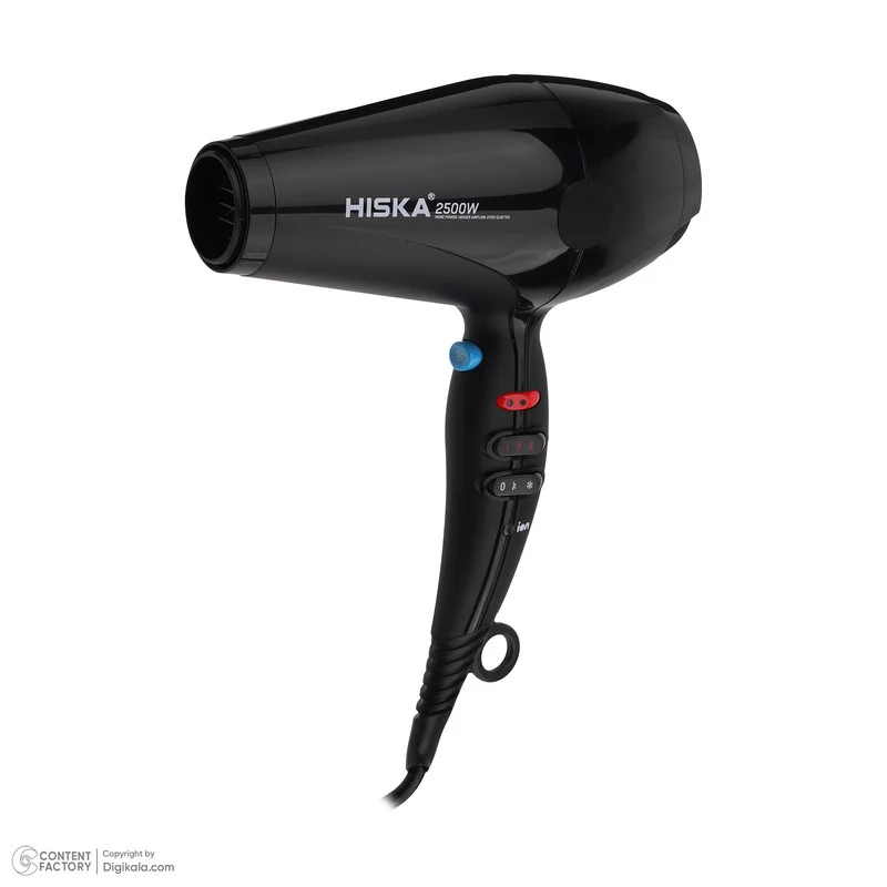 سشوار حرفهای هیسکا مدل H5261، موتور AC با توان مصرفی 2500 وات، دارای قابلیت باد سرد، فناوری تولید یون، دارای حلقه آویختن، با حالت صافکننده و حجمدهنده، وزن 1350 گرم، تنظیم حرارت 4 حالته و کنترل سرعت 2 حالته، به همراه دیسپانسر و 2 عدد سری متمرکزکننده - Image 7