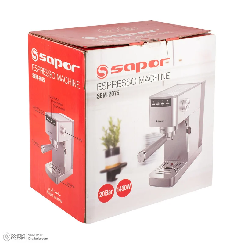 اسپرسو ساز 1250 میلیلیتر ساپر مدل SEM-2075 - Image 16