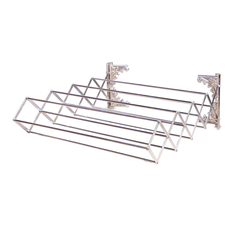 بند رخت دیواری مدل اکاردونی طرح استیل کد 60 - Image 2