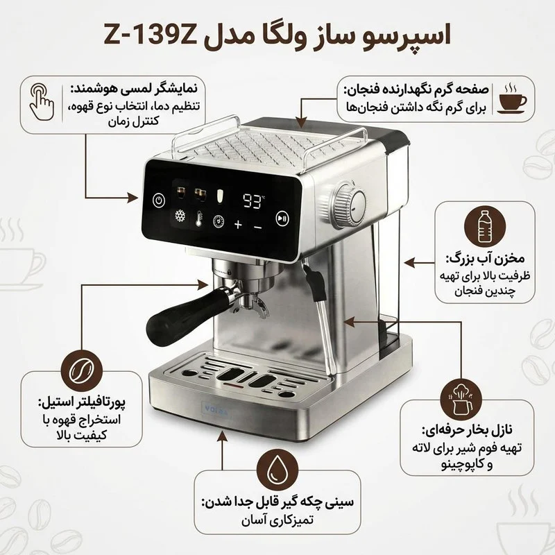 اسپرسو ساز ولگا مدل 139-Z - Image 3