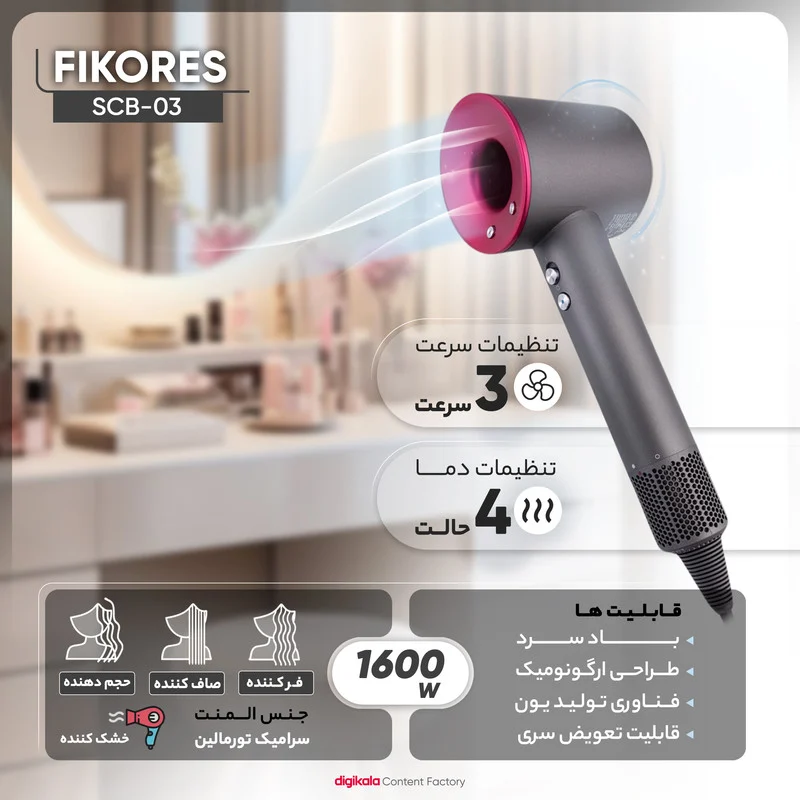 سشوار فیکورس مدل SCB-03 - Image 26