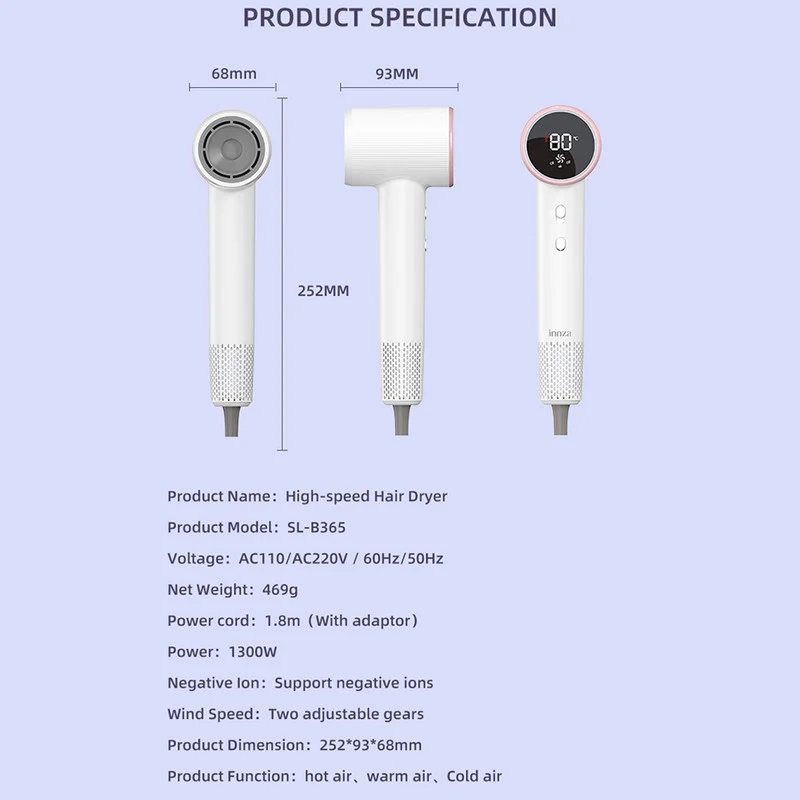 سشوار حرفهای 1300 وات اینزا مدل SL-B365 - Image 6