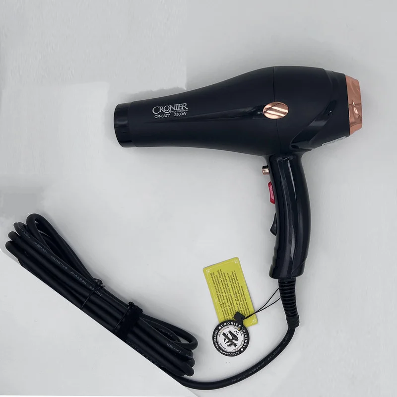 سشوار نیمه حرفهای کرونر مدل CR-6677 2500W، موتور AC، توان مصرفی 2500 وات، دارای قابلیت باد سرد، فناوری تولید یون، وزن 540 گرم، به همراه 2 عدد سری متمرکزکننده - Image 7