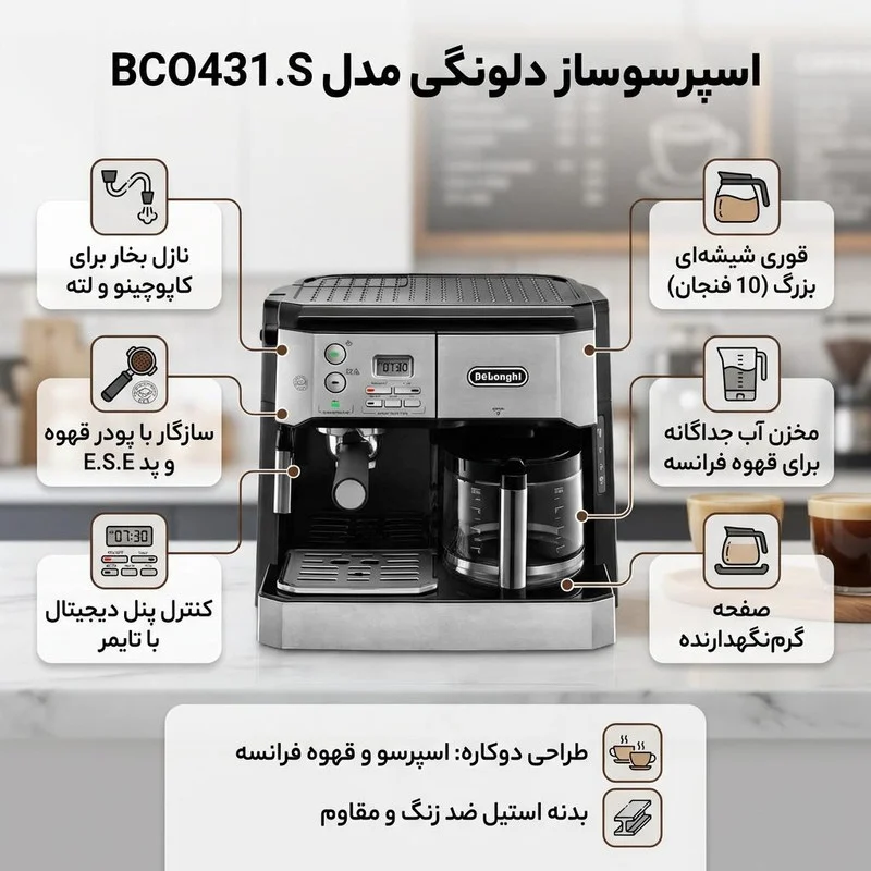 اسپرسو ساز دلونگی مدل BCO431.S - Image 2