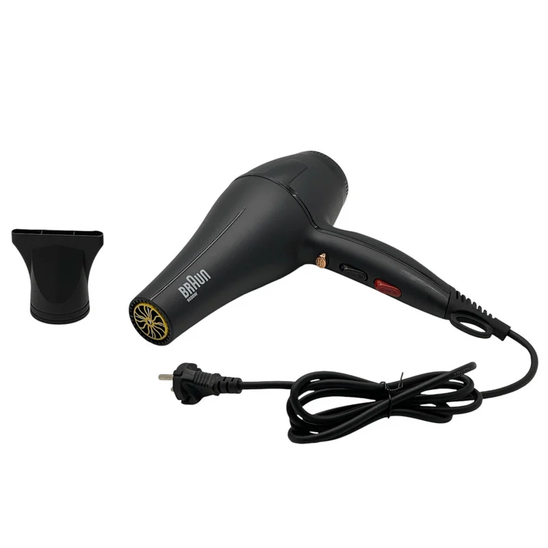 سشوار حرفهای براون مدل BR-1009، موتور AC با توان مصرفی 9000 وات، دارای قابلیت تعویض سری، باد سرد، عملکرد توربو، دارای حلقه آویختن، با حالت صافکننده و حجمدهنده، وزن 650 گرم، تنظیم حرارت 3 حالته و کنترل سرعت 2 حالته، به همراه سری متمرکزکننده - Image 6