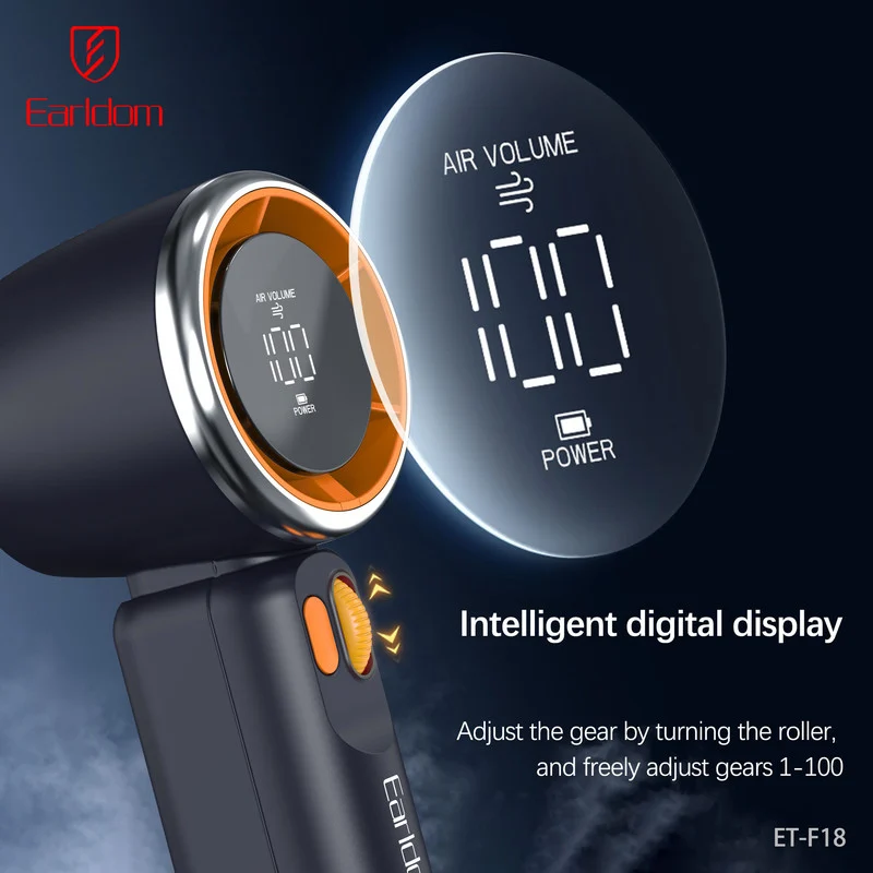 پنکه شارژی ارلدام مدل TURBO FAN F18 ظرفیت 3600 میلی آمپر ساعت - تصویر 3