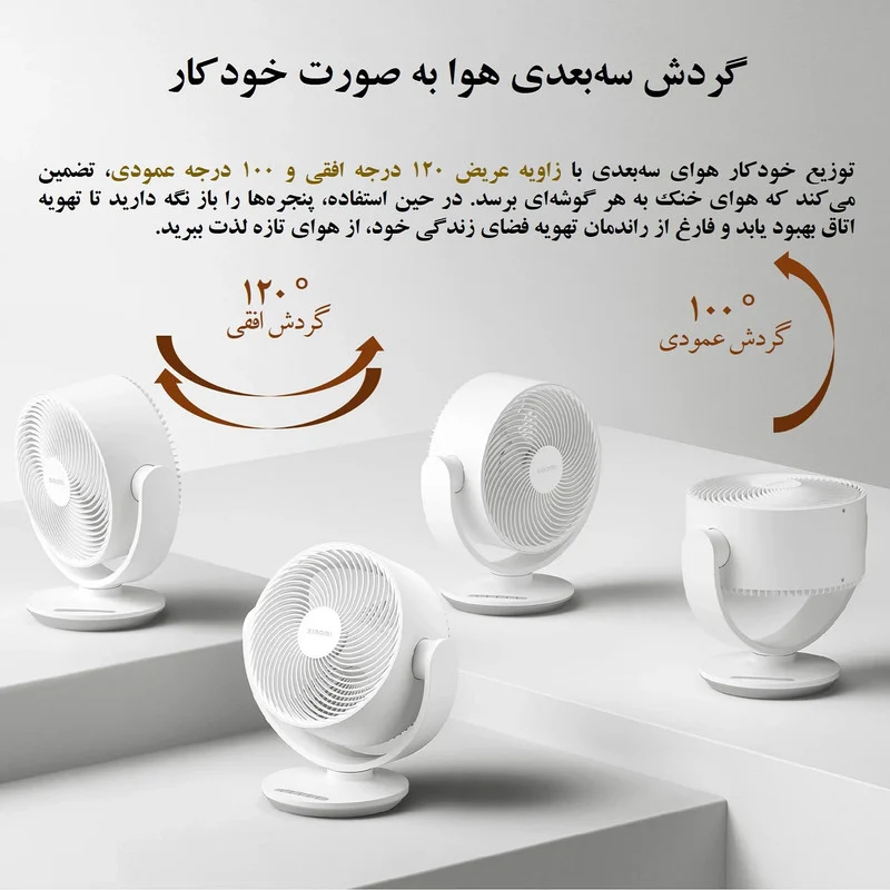 پنکه رومیزی شیائومی مدل Smart Desktop Air Circulation Fan طرح Type-C Input - Image 7