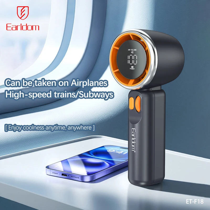پنکه شارژی ارلدام مدل TURBO FAN F18 ظرفیت 3600 میلی آمپر ساعت - تصویر 5