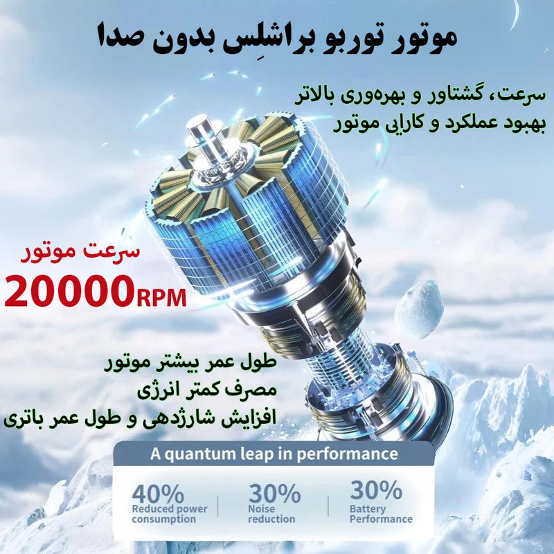 پنکه شارژی مدل سرمایش دار کد K-801 ظرفیت 4000 میلی آمپر ساعت - Image 5