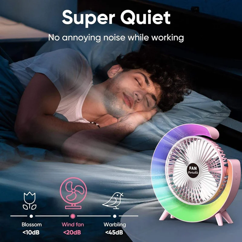 پنکه شارژی مدل Desktop Fan - Image 10