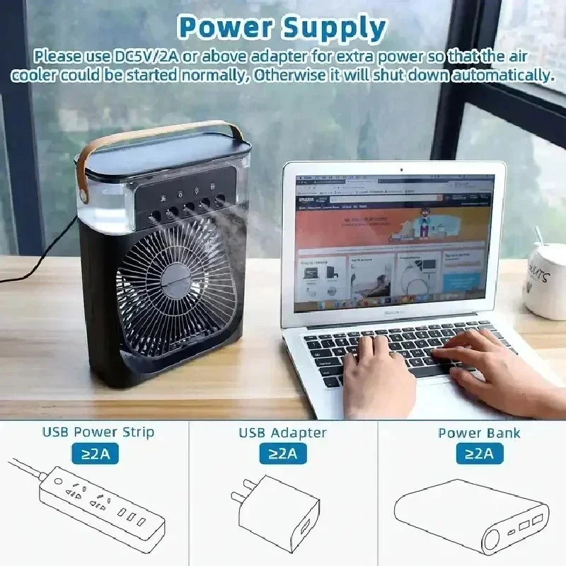 پنکه رومیزی مدل مه پاش 4in1 Air Cooling - Image 12