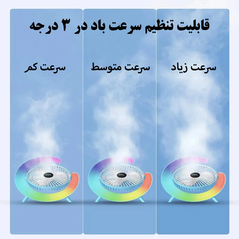 پنکه رومیزی مدل چراغ دار Colorful - Image 4
