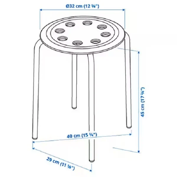 چهارپایه ایکیا مدل 6196-metal - Image 8