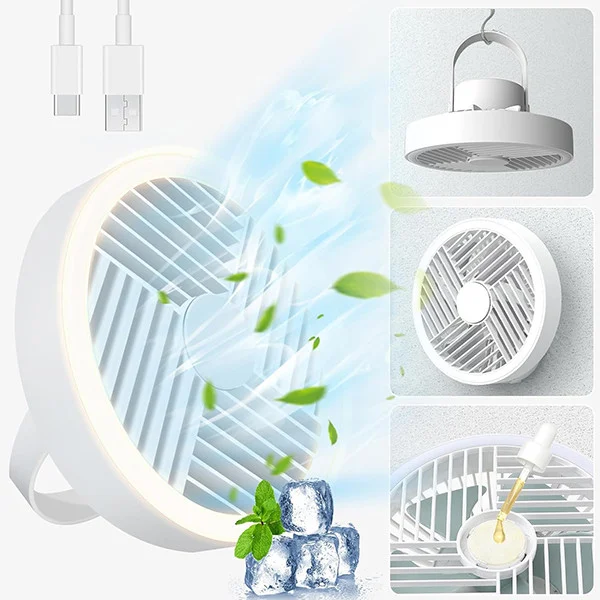 پنکه رومیزی شارژی مدل ال ای دی دار کد RY-2301 - Image 2