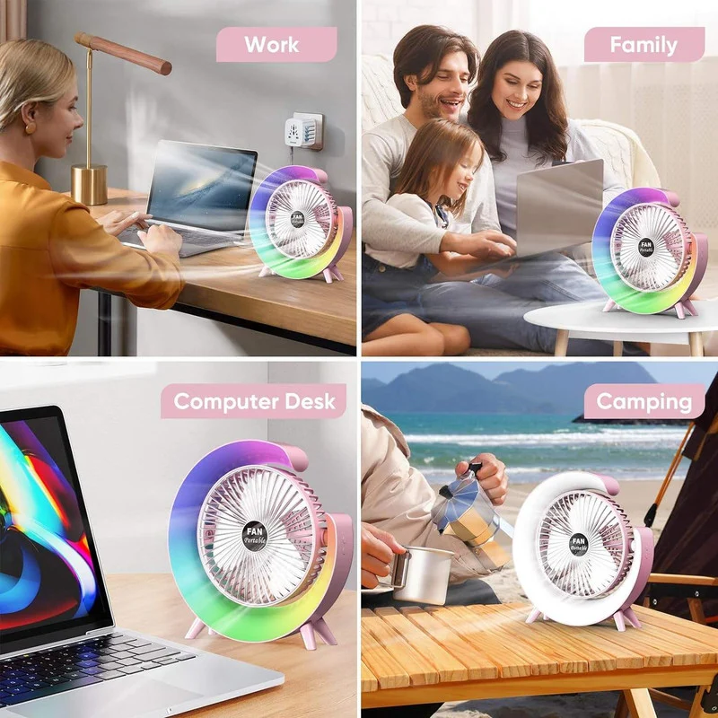پنکه شارژی مدل Desktop Fan - Image 6