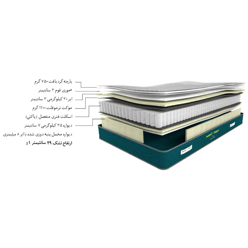 تشک نرم آسا مدل آلتین طبی دو نفره سایز 200*160 سانتیمتر - Image 3