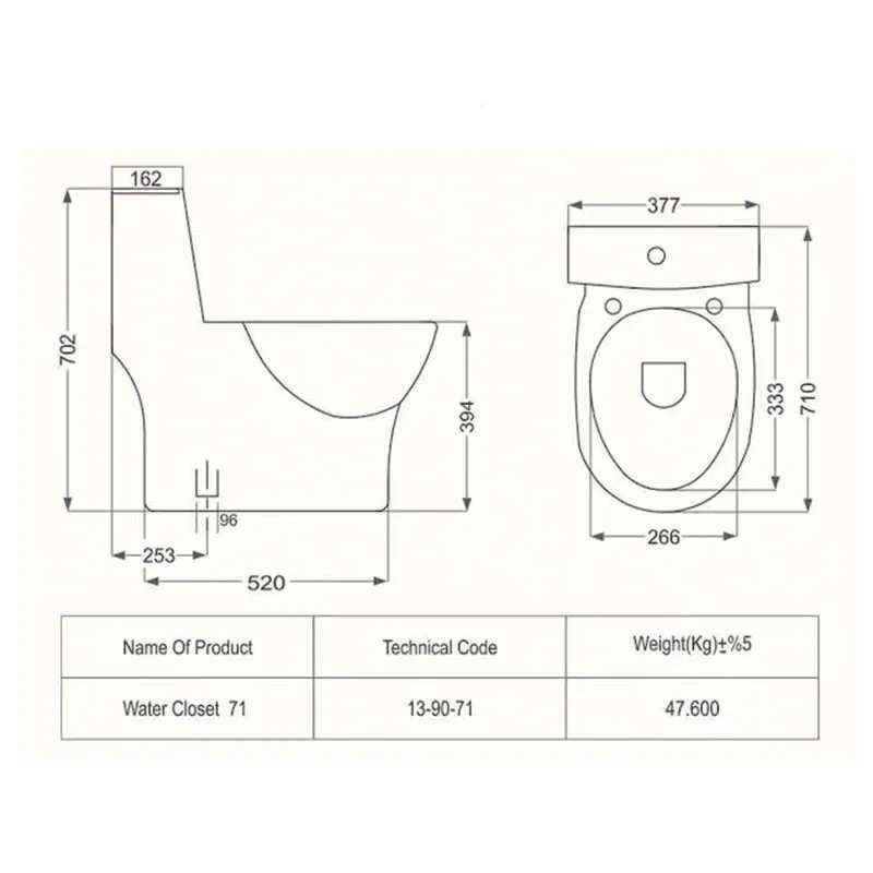 توالت فرنگی دو زمانه مروارید مدل کاتیا 71 A - Image 4