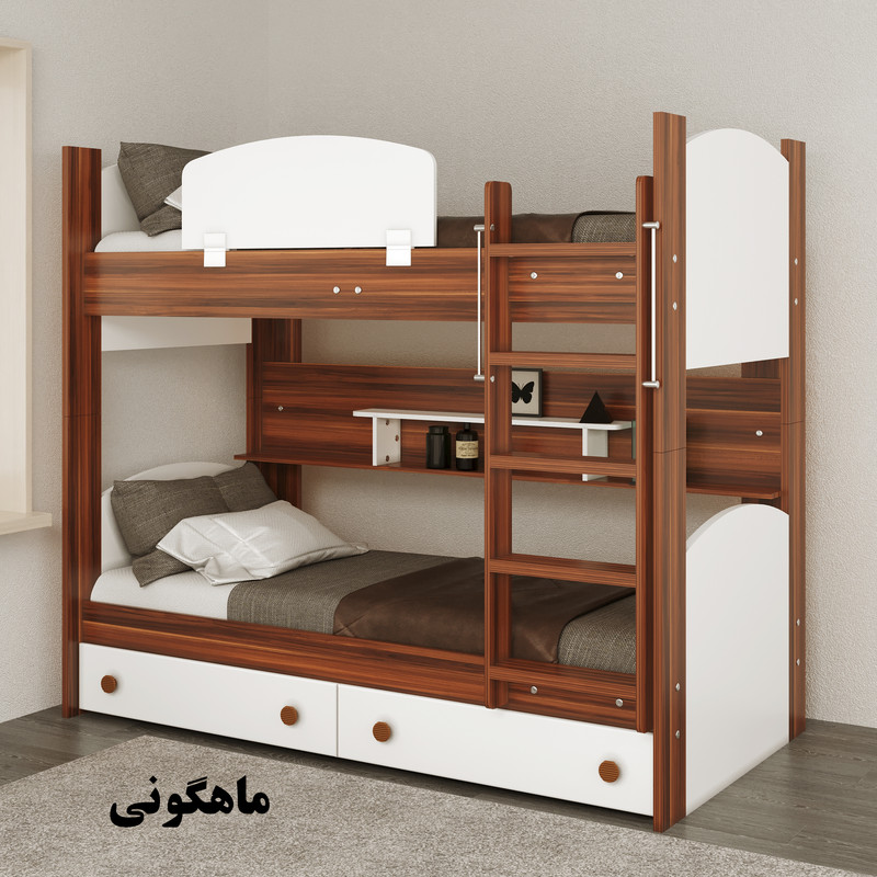 تخت خواب دو طبقه وینه چوب مدل رویال سایز 90x200 سانتی متر - Image 2